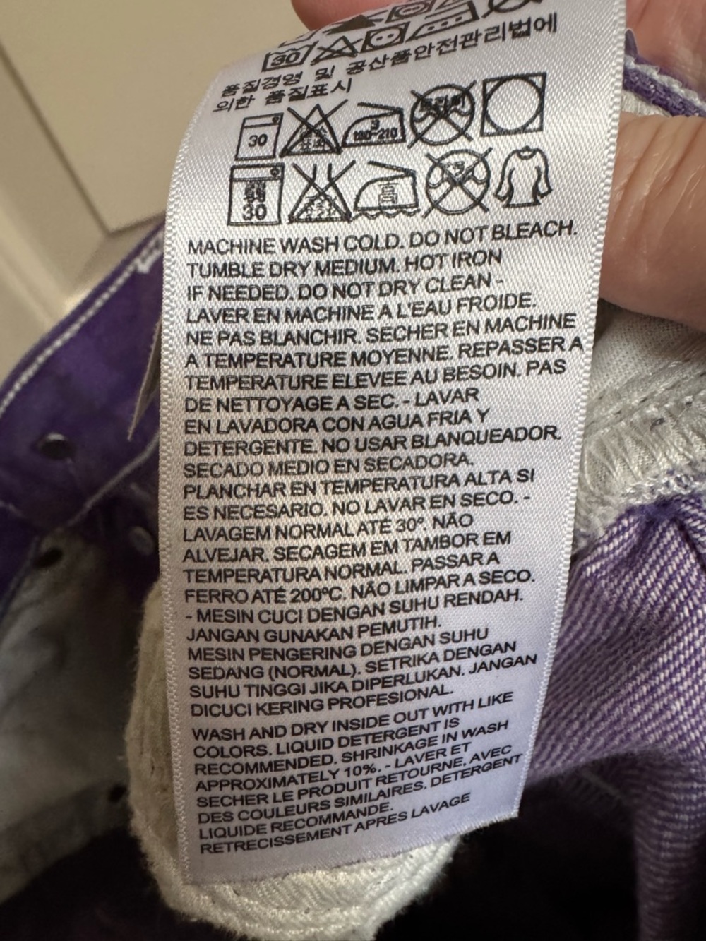 Levi's Men’s 501 Original Fit Purple Jeans - Picture 11 of 14